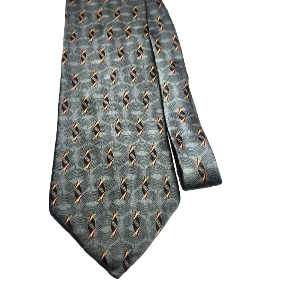 Bill Blass Men's Necktie 100% Silk Green with All Over Design 57" x 4"